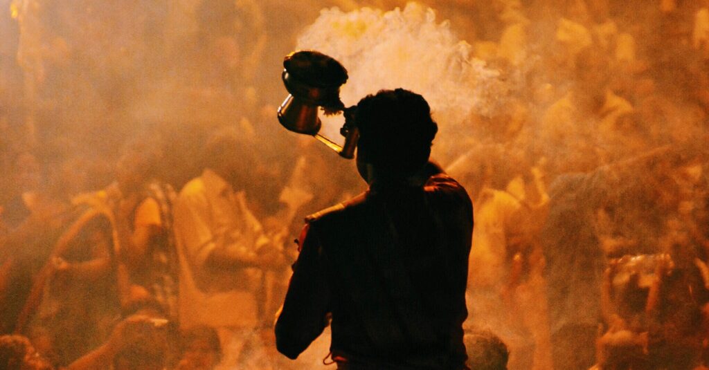 man celebrating festivals