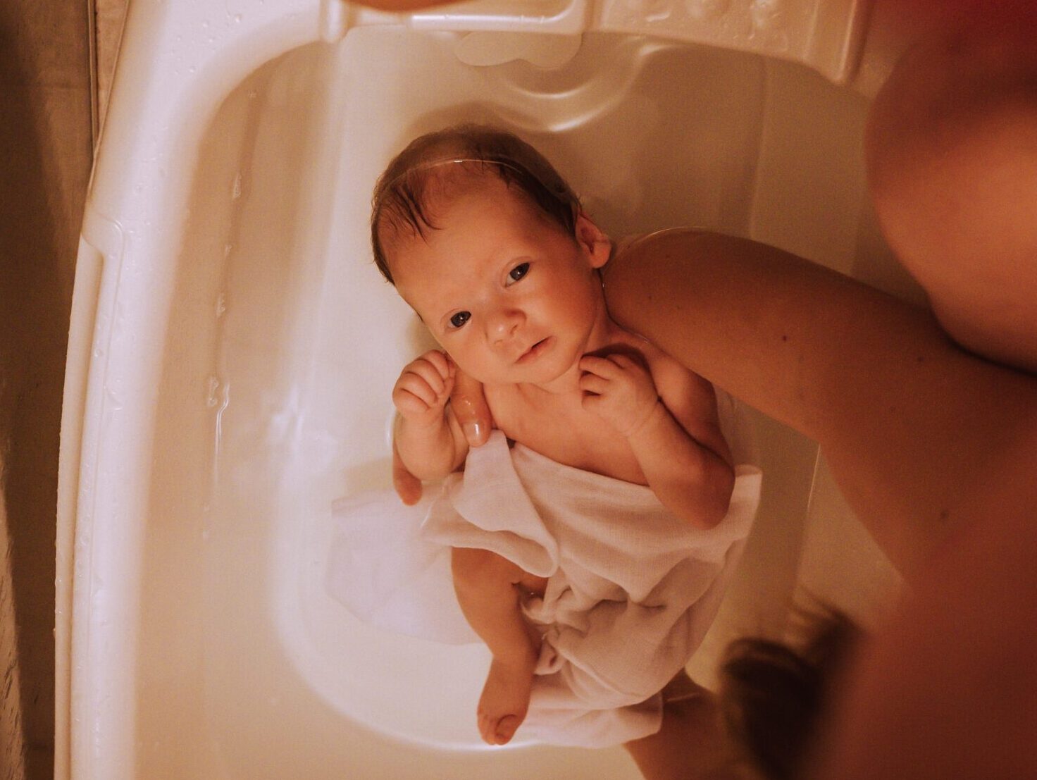 Baby Bathing in the bath tub